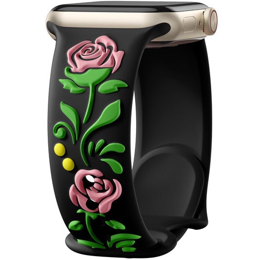 3D Rose Embossed Silicone Band for Apple Watch