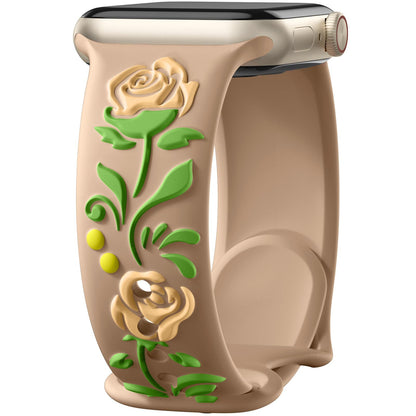 3D Rose Embossed Silicone Band for Apple Watch