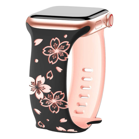 3D Sakura Engraved Silicone Band for Apple Watch