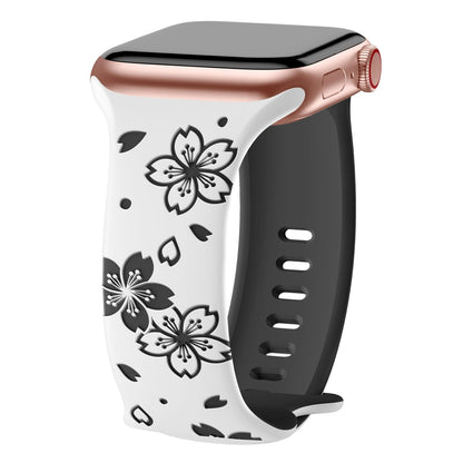 3D Sakura Engraved Silicone Band for Apple Watch