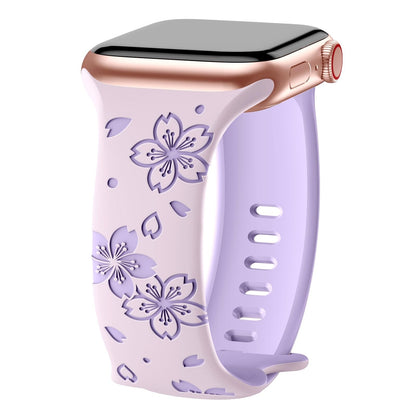 3D Sakura Engraved Silicone Band for Apple Watch