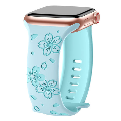 3D Sakura Engraved Silicone Band for Apple Watch