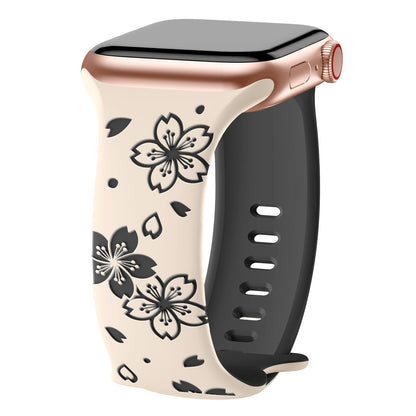 3D Sakura Engraved Silicone Band for Apple Watch