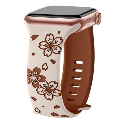 3D Sakura Engraved Silicone Band for Apple Watch