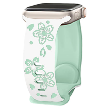3D Sakura Engraved Silicone Band for Apple Watch