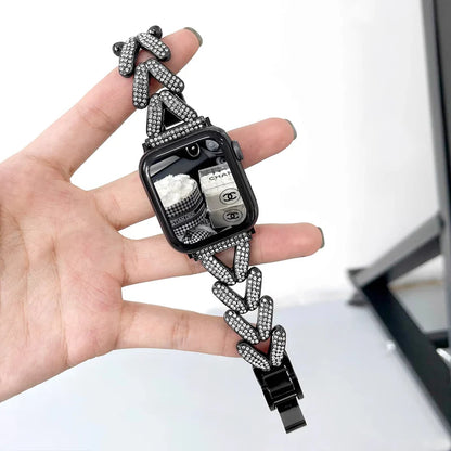 Diamond-encrusted Stainless Steel Band