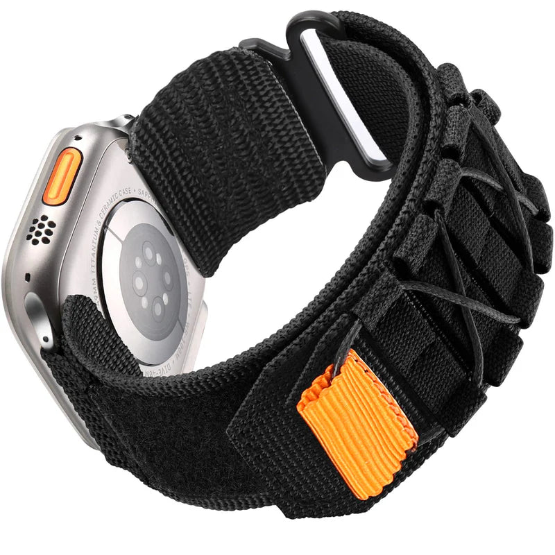 Nylon Canvas Loop Velcro Strap For Apple Watch.