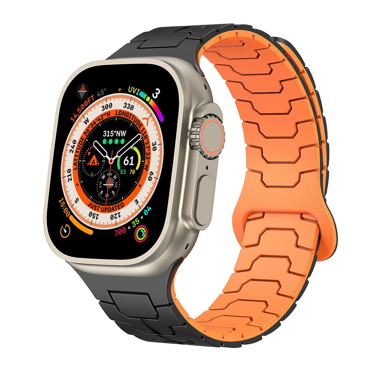 ArmorLink Silicone Band for Apple Watch Rugged Modern Design.