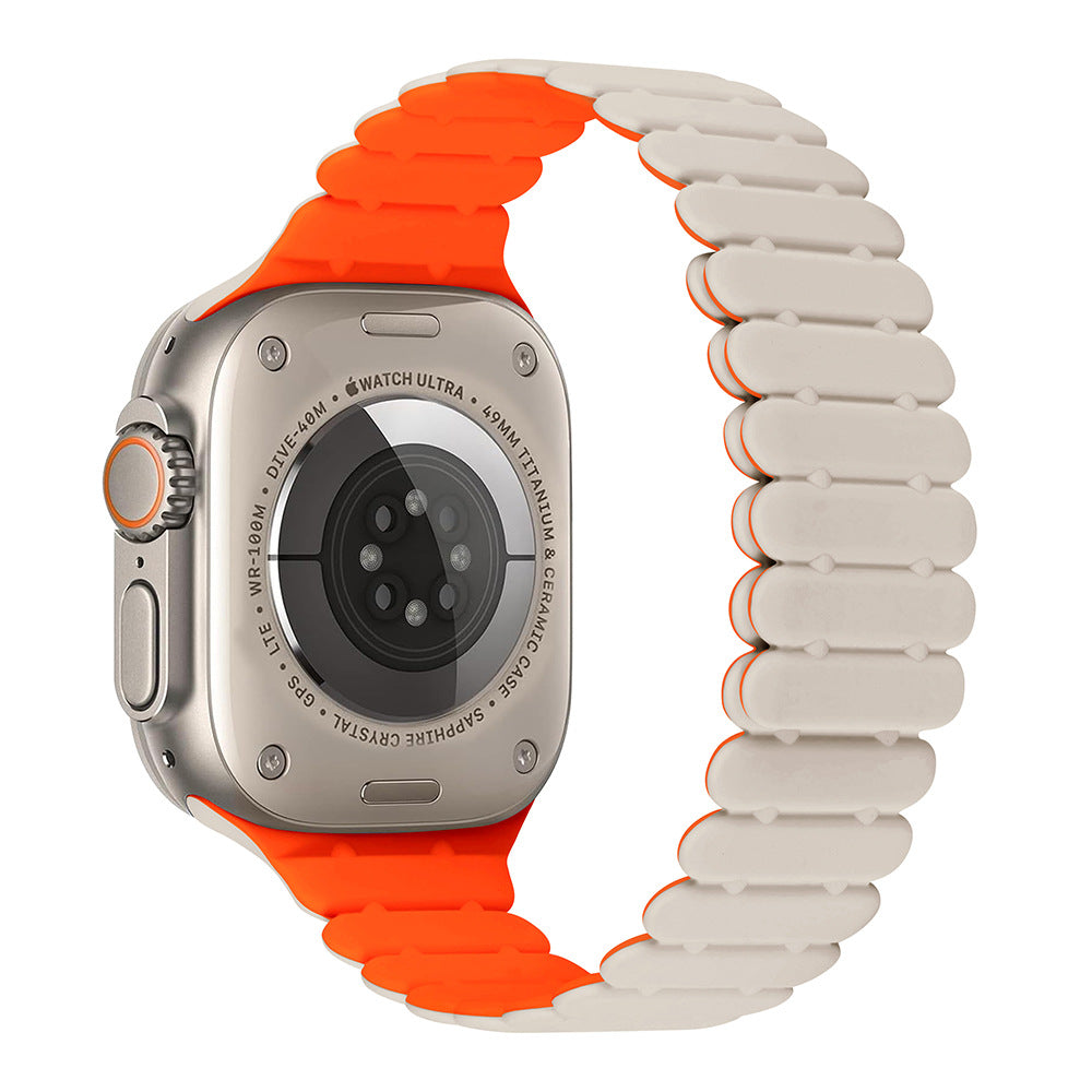Bamboo Link Inspired Magnetic Silicone Band for Apple Watch
