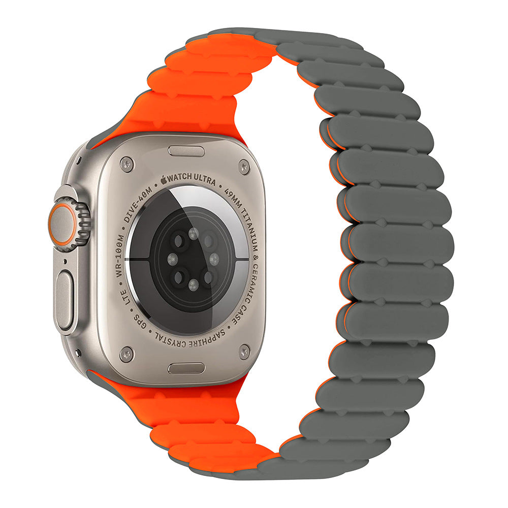 Bamboo Link Inspired Magnetic Silicone Band for Apple Watch