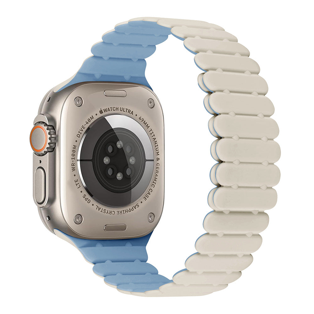 Bamboo Link Inspired Magnetic Silicone Band for Apple Watch