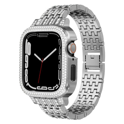 Bling Diamond Case with Sparkle Band for Apple Watch Series 9/8/7 (41mm/45mm).
