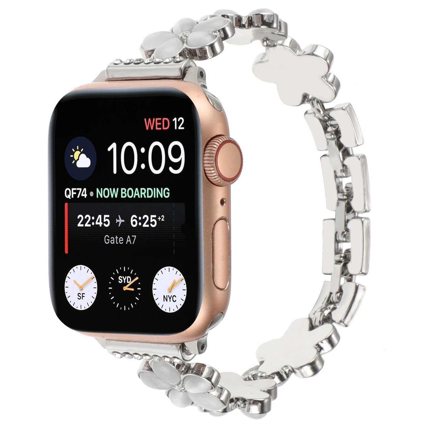 Blossom Charm Jewelry Band for Apple Watch – Elegant Floral Bracelet Style Strap