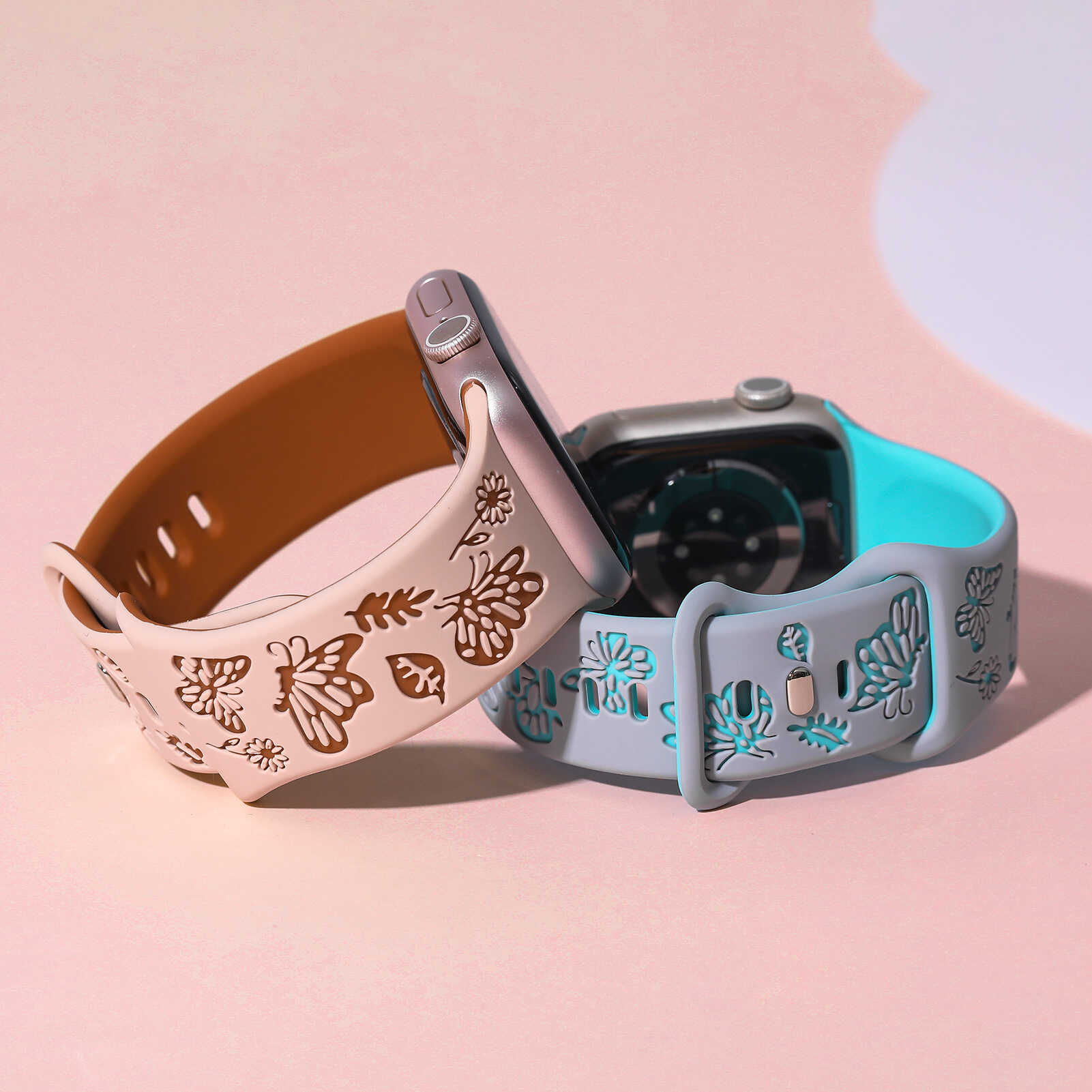 Butterfly Whisper Silicone Band for Apple Watch.