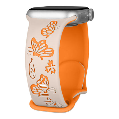 Butterfly Whisper Silicone Band for Apple Watch.