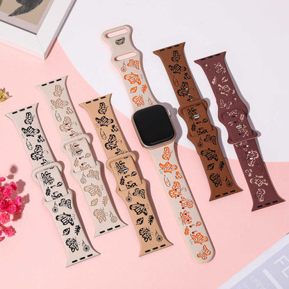 Butterfly Whisper Silicone Band for Apple Watch.
