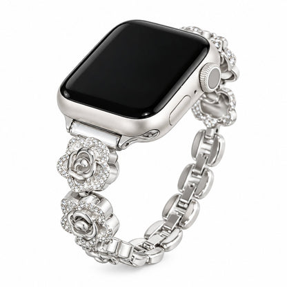 Camellia Crystal Flower Bracelet Band for Apple Watch