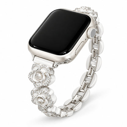 Camellia Crystal Flower Bracelet Band for Apple Watch