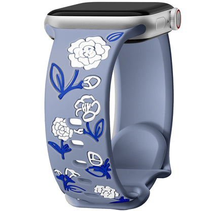 Camellia Floral Silicone Band for Apple Watch