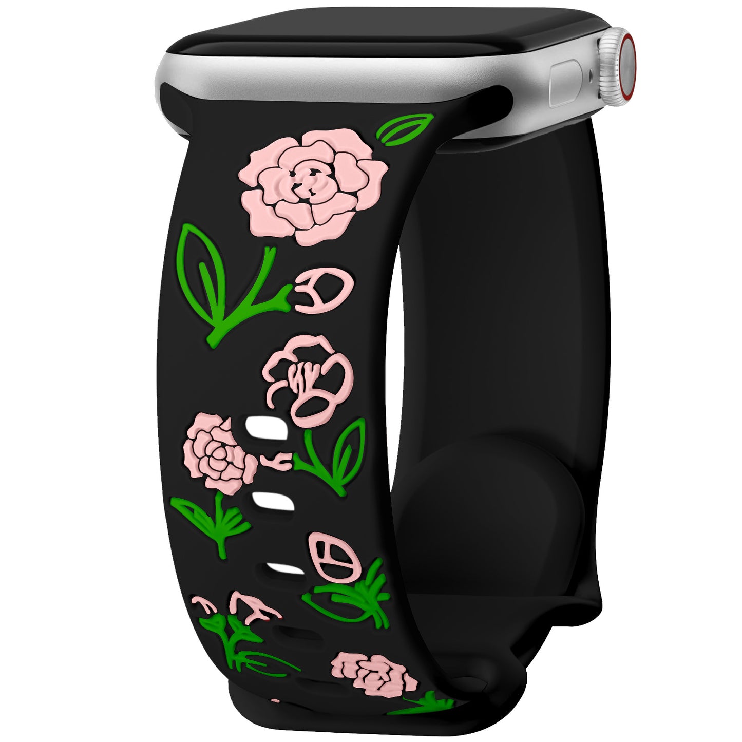 Camellia Floral Silicone Band for Apple Watch