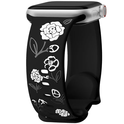 Camellia Floral Silicone Band for Apple Watch