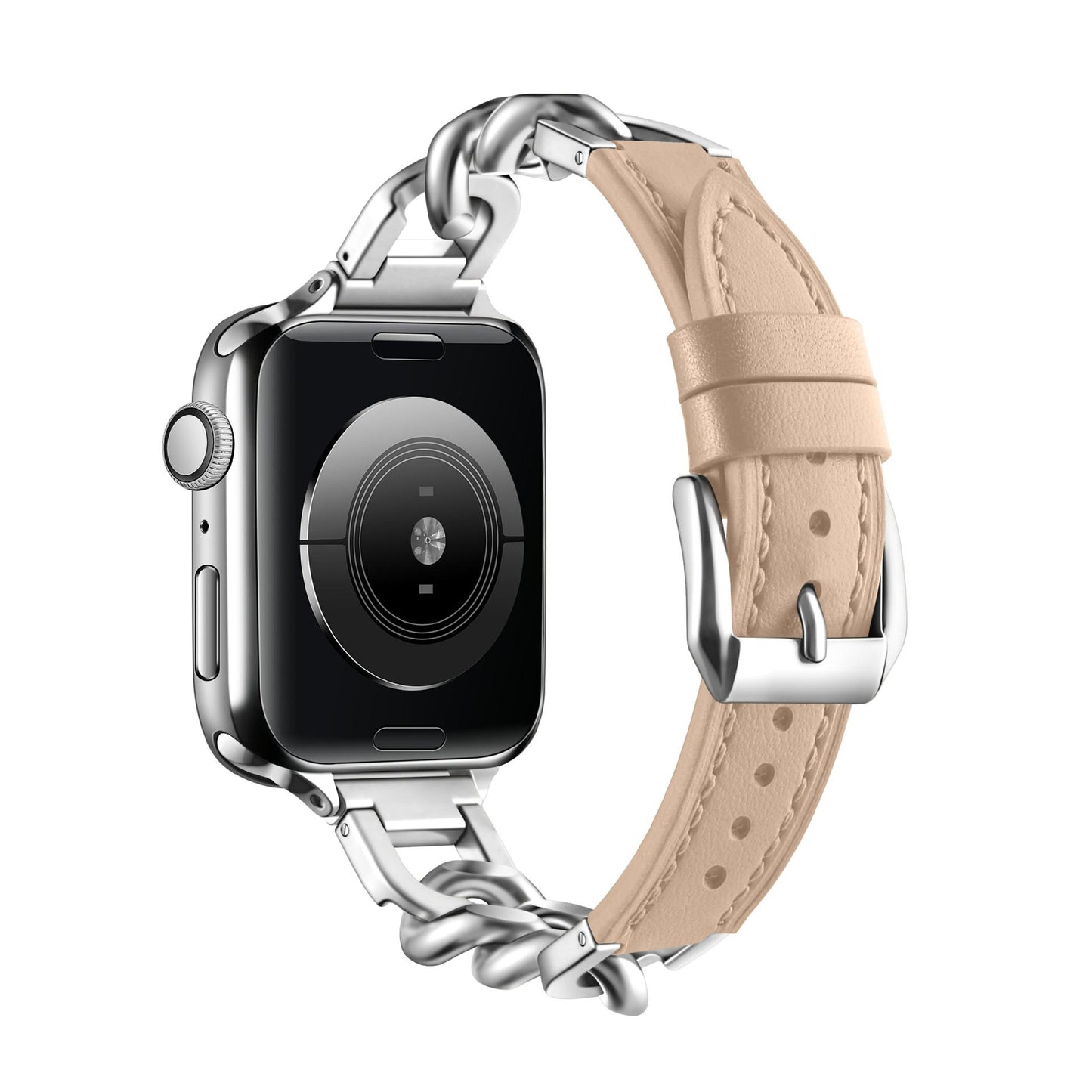 Chain Link Leather Band for Apple Watch