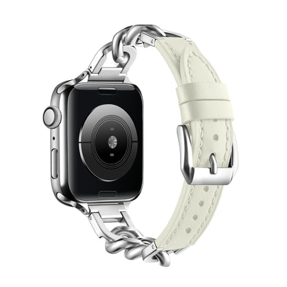 Chain Link Leather Band for Apple Watch