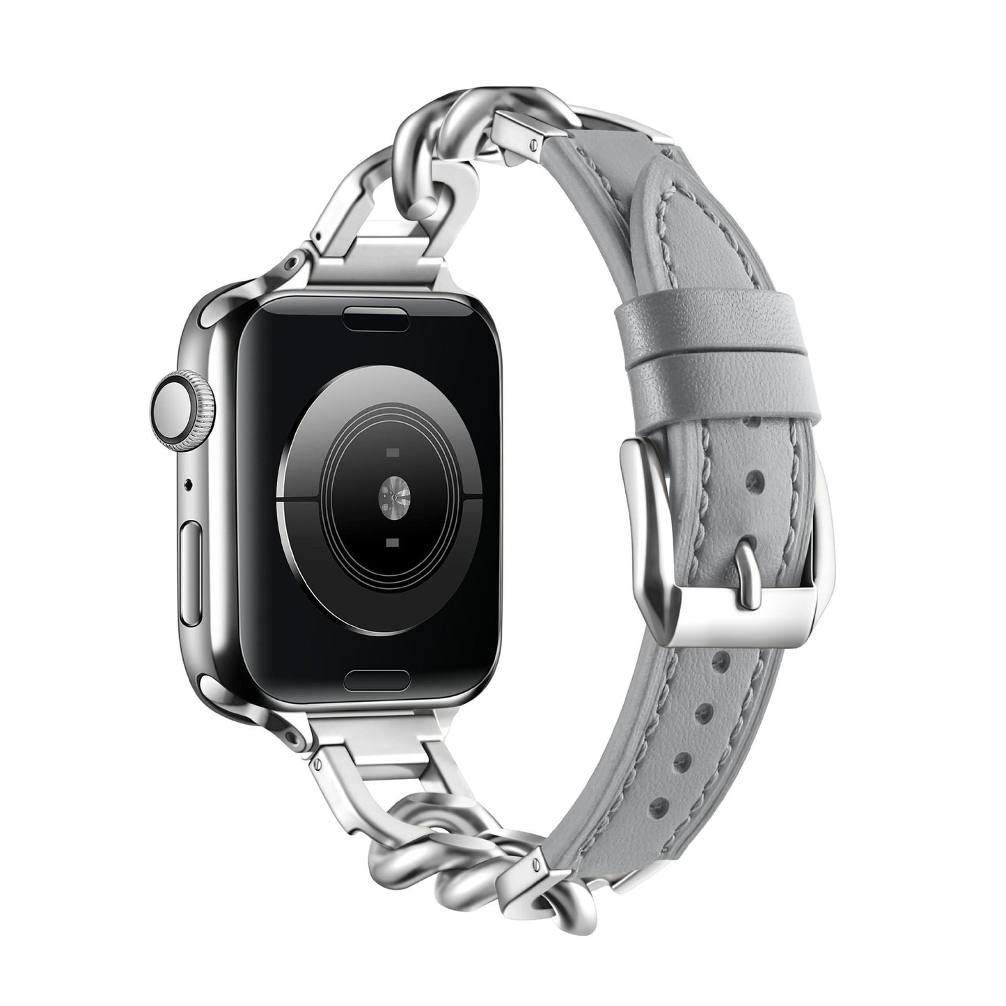 Chain Link Leather Band for Apple Watch