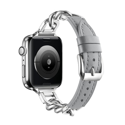 Chain Link Leather Band for Apple Watch