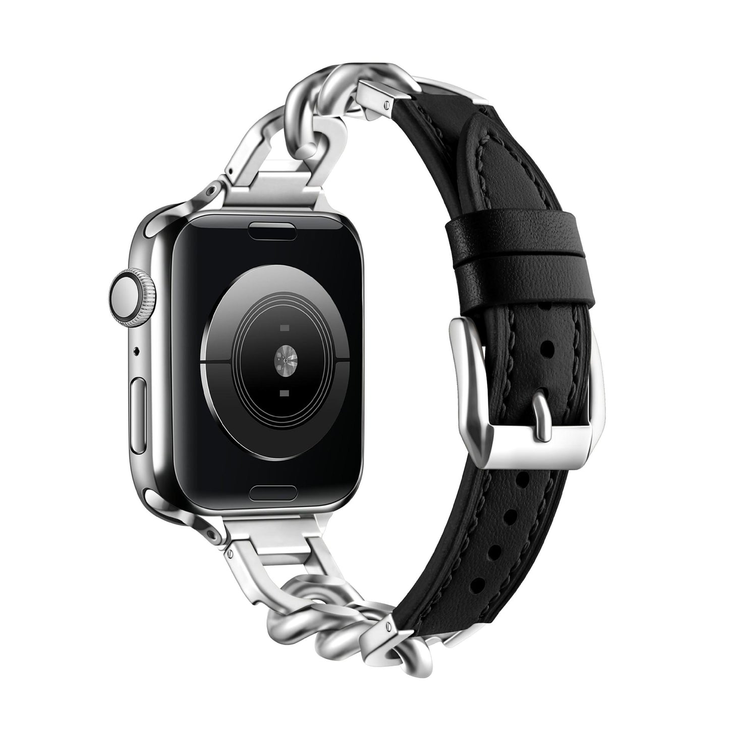 Chain Link Leather Band for Apple Watch
