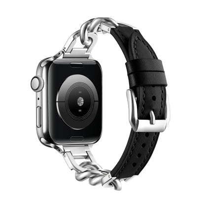 Chain Link Leather Band for Apple Watch