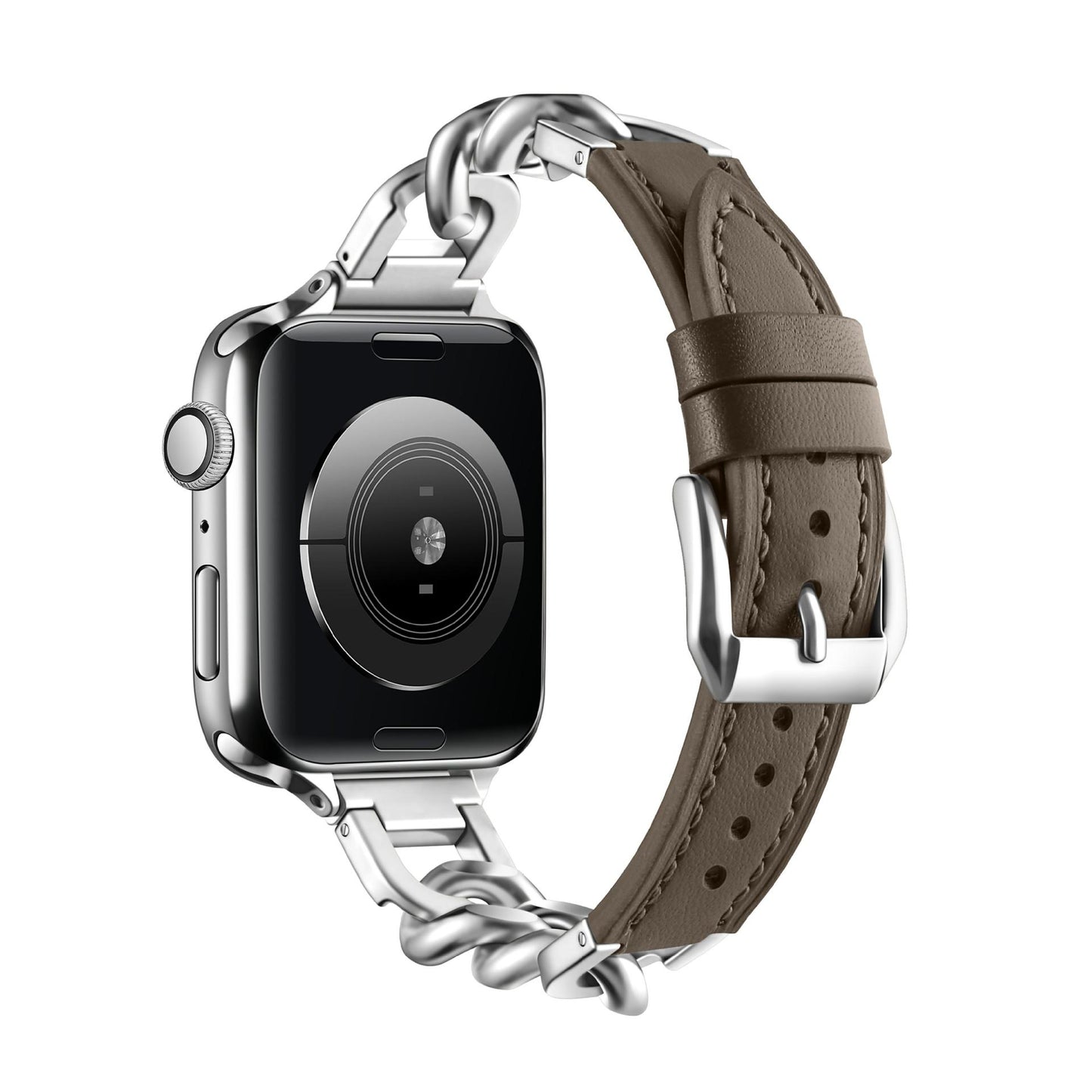 Chain Link Leather Band for Apple Watch