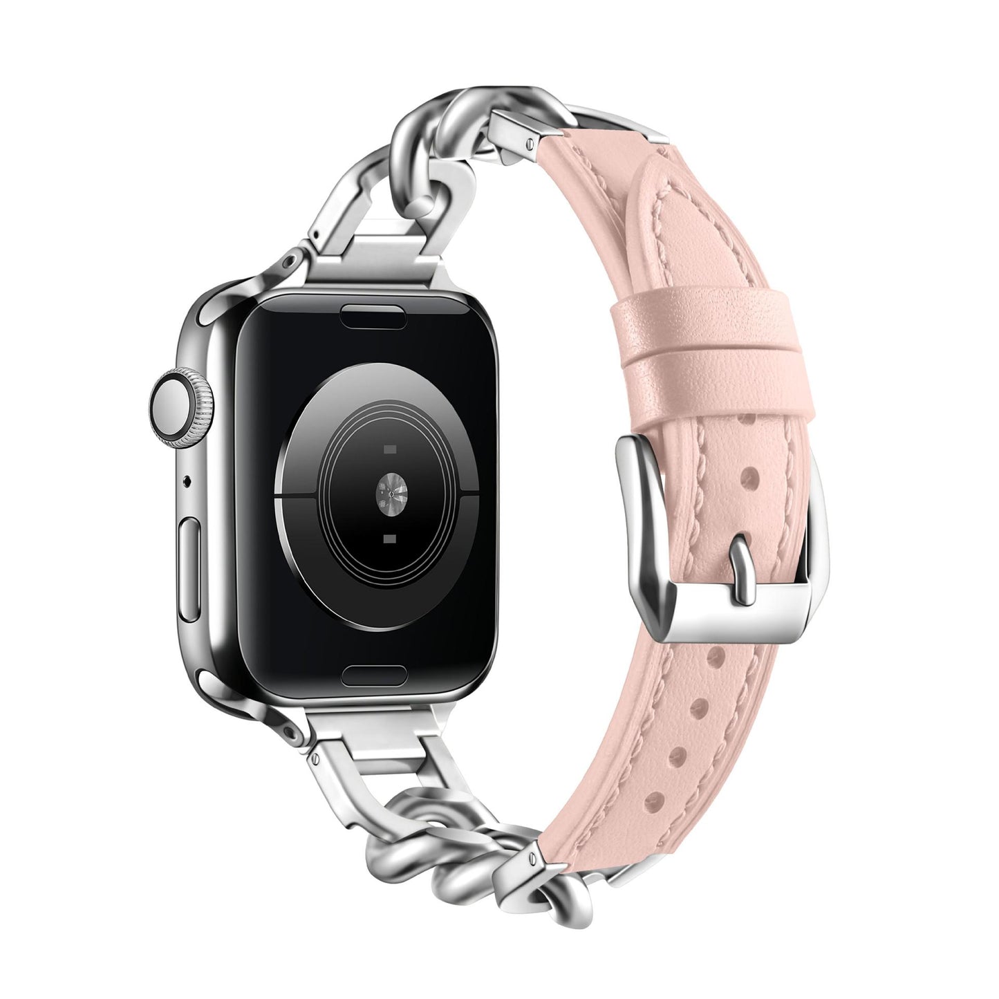 Chain Link Leather Band for Apple Watch