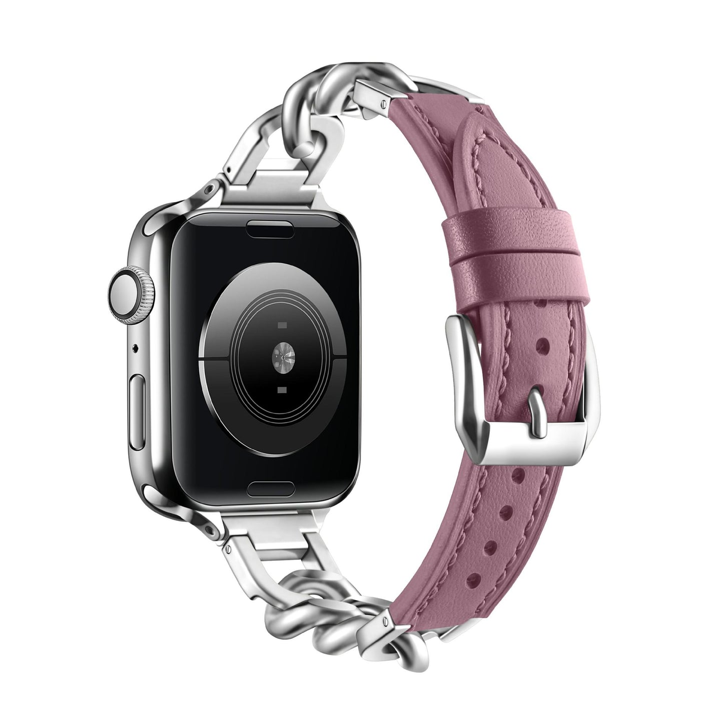 Chain Link Leather Band for Apple Watch
