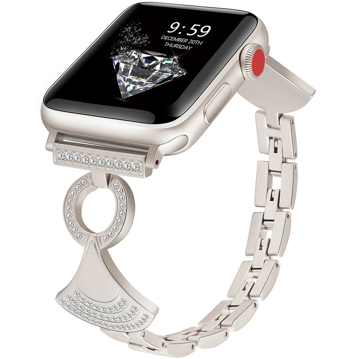 Charm Pendant Jewelry Band for Apple Watch – Elegant Crystal Bracelet Strap