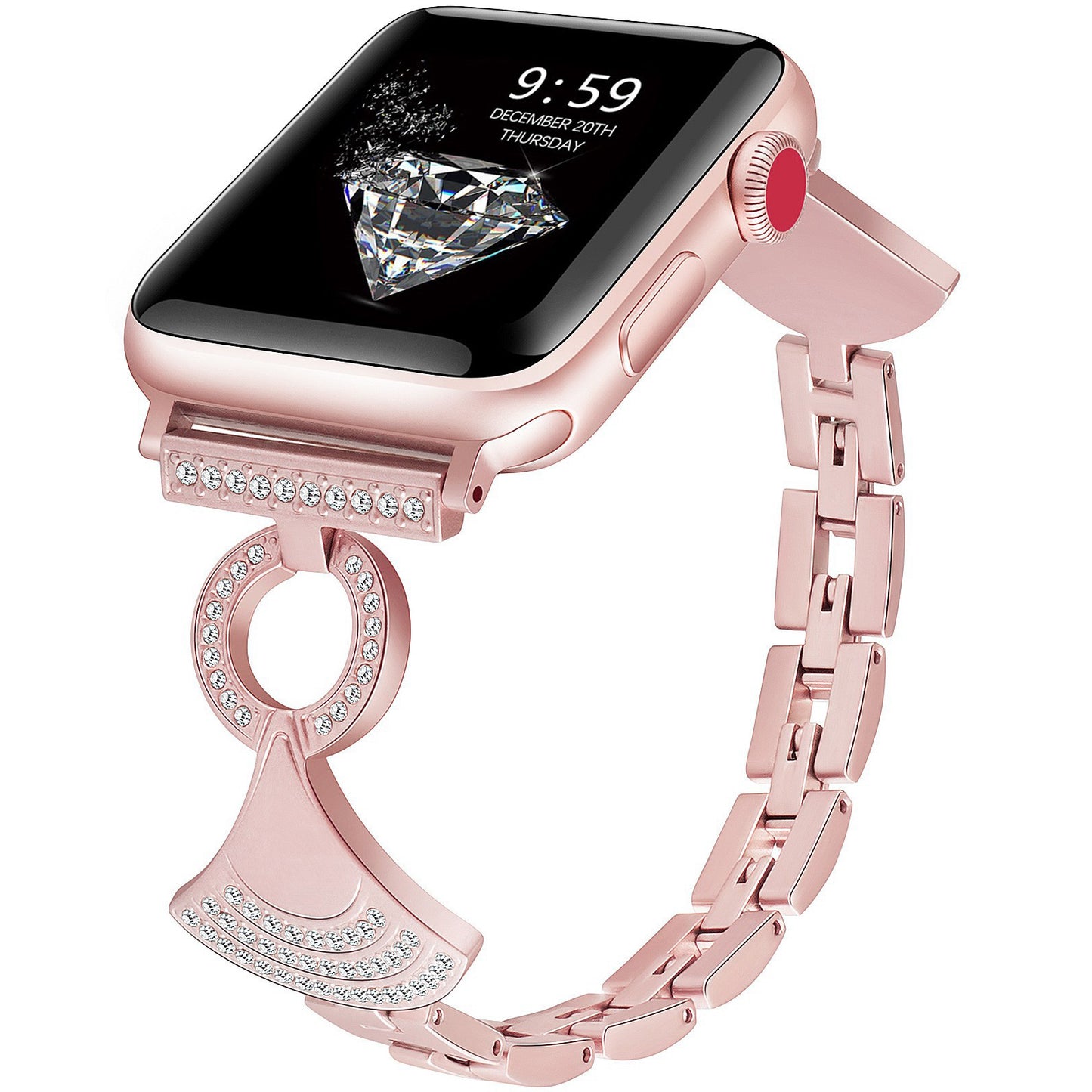 Charm Pendant Jewelry Band for Apple Watch – Elegant Crystal Bracelet Strap