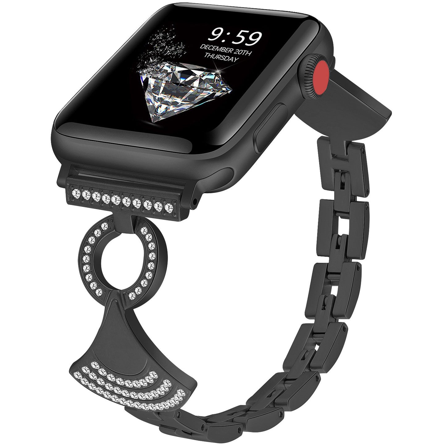 Charm Pendant Jewelry Band for Apple Watch – Elegant Crystal Bracelet Strap