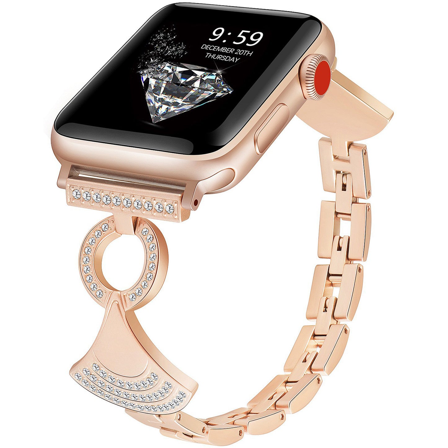 Charm Pendant Jewelry Band for Apple Watch – Elegant Crystal Bracelet Strap