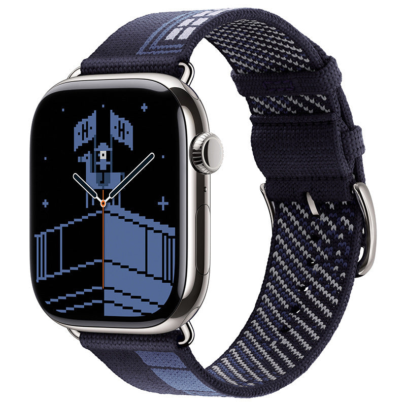 Classic Woven Nylon Band with Retro Check Pattern for Apple Watch