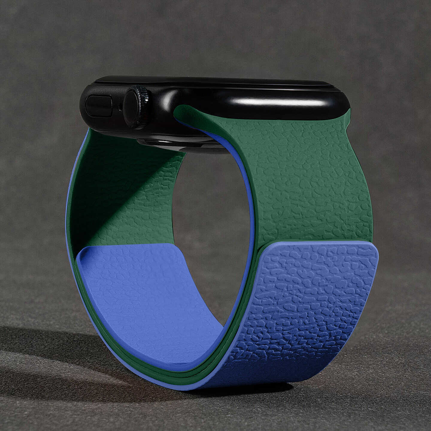 Colorblock Lychee Texture Magnetic Silicone Band for Apple Watch