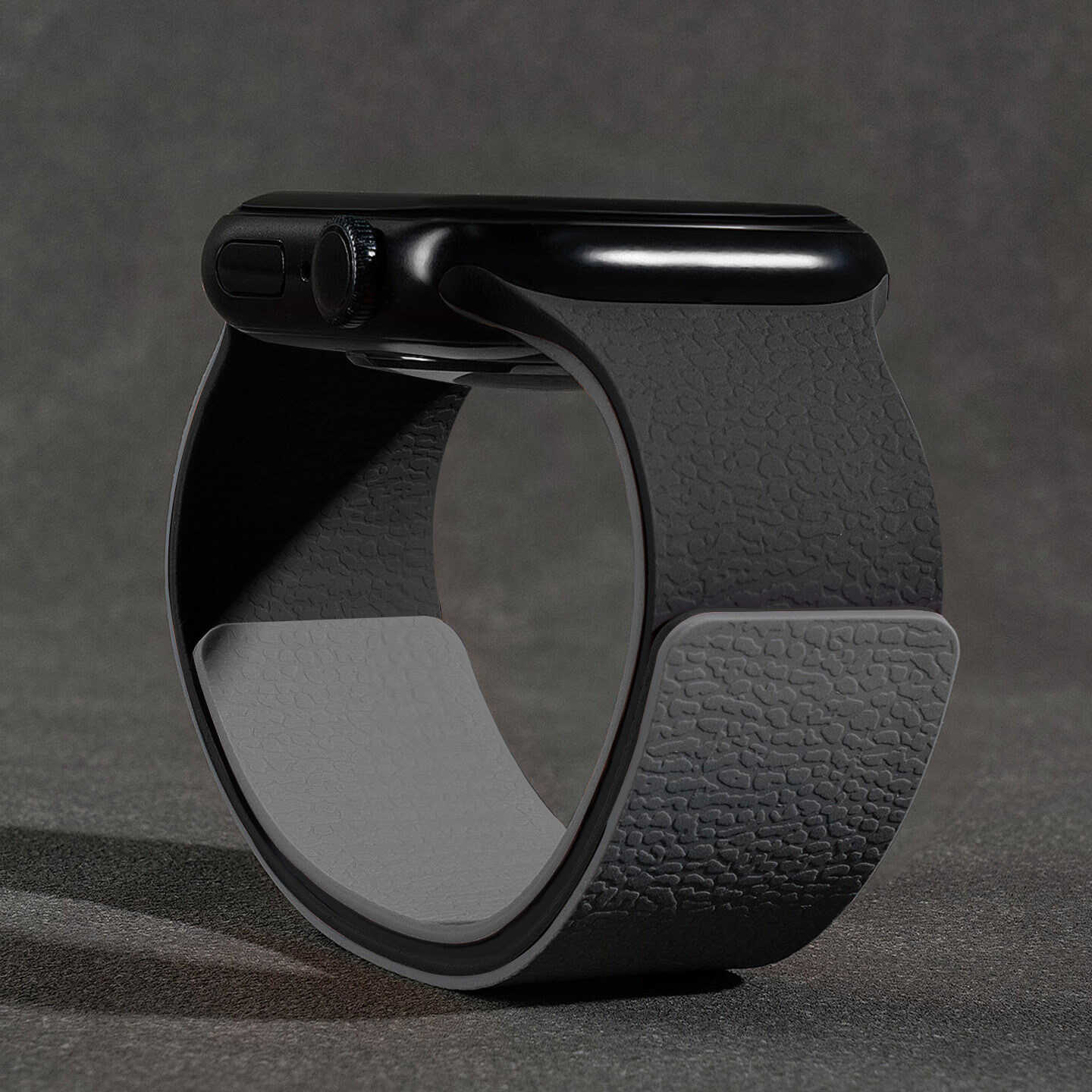 Colorblock Lychee Texture Magnetic Silicone Band for Apple Watch