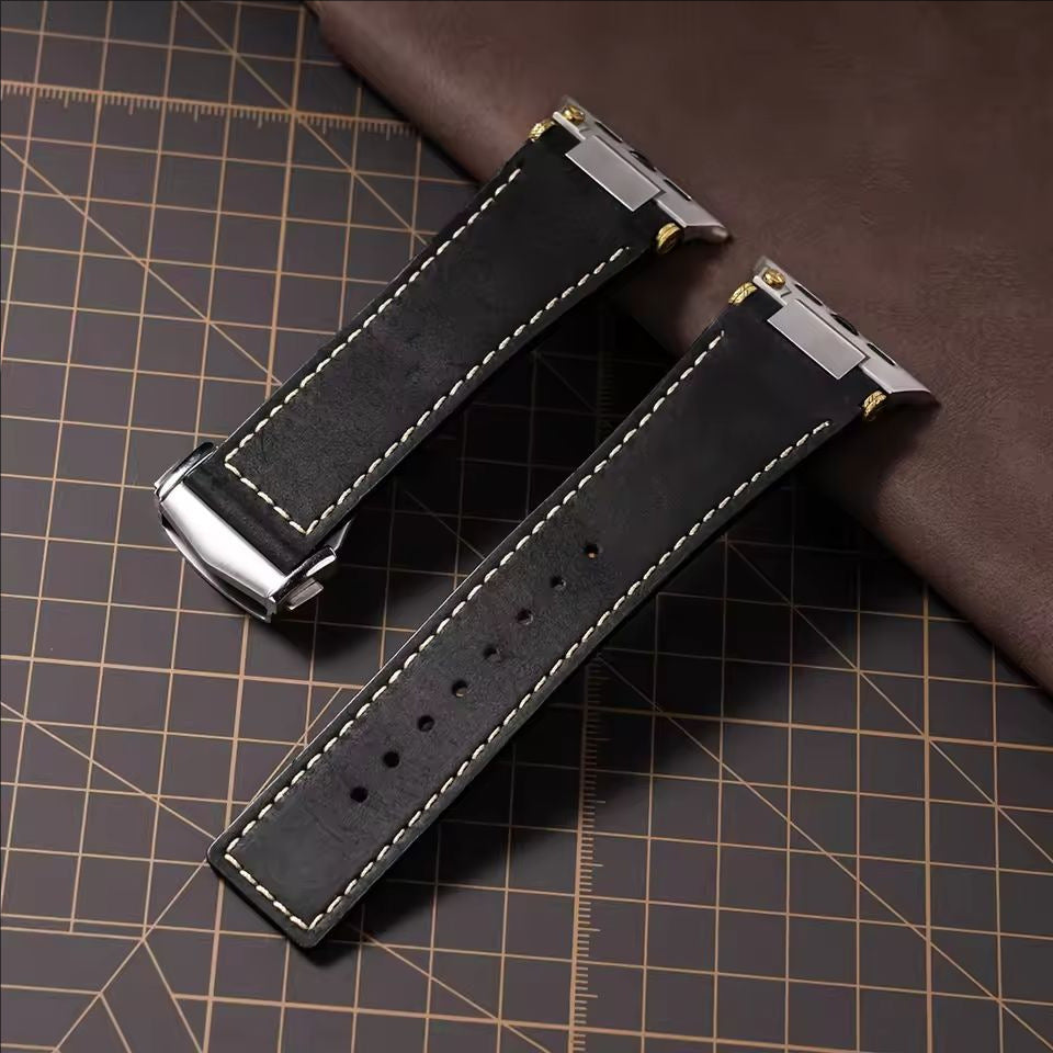 Crazy Horse Leather Band for Apple Watch Classic Vintage Look.