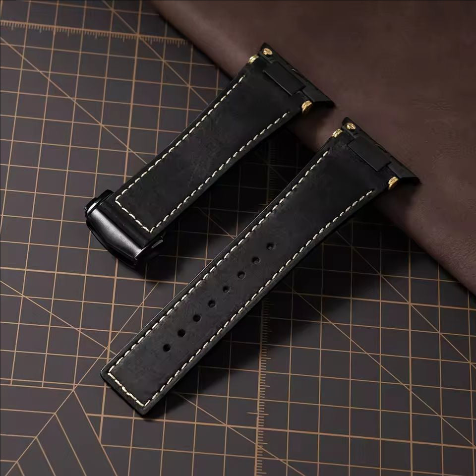 Crazy Horse Leather Band for Apple Watch Classic Vintage Look.