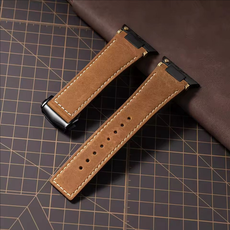 Crazy Horse Leather Band for Apple Watch Classic Vintage Look.