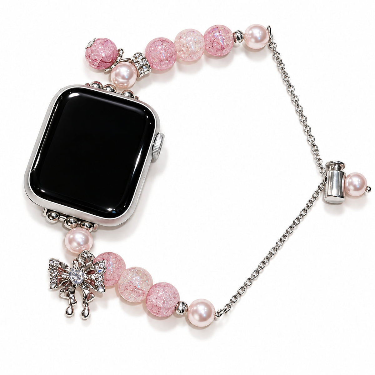 Crystal Bow Beaded Charm Bracelet Band for Apple Watch