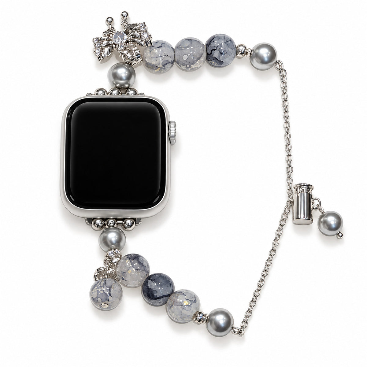 Crystal Bow Beaded Charm Bracelet Band for Apple Watch