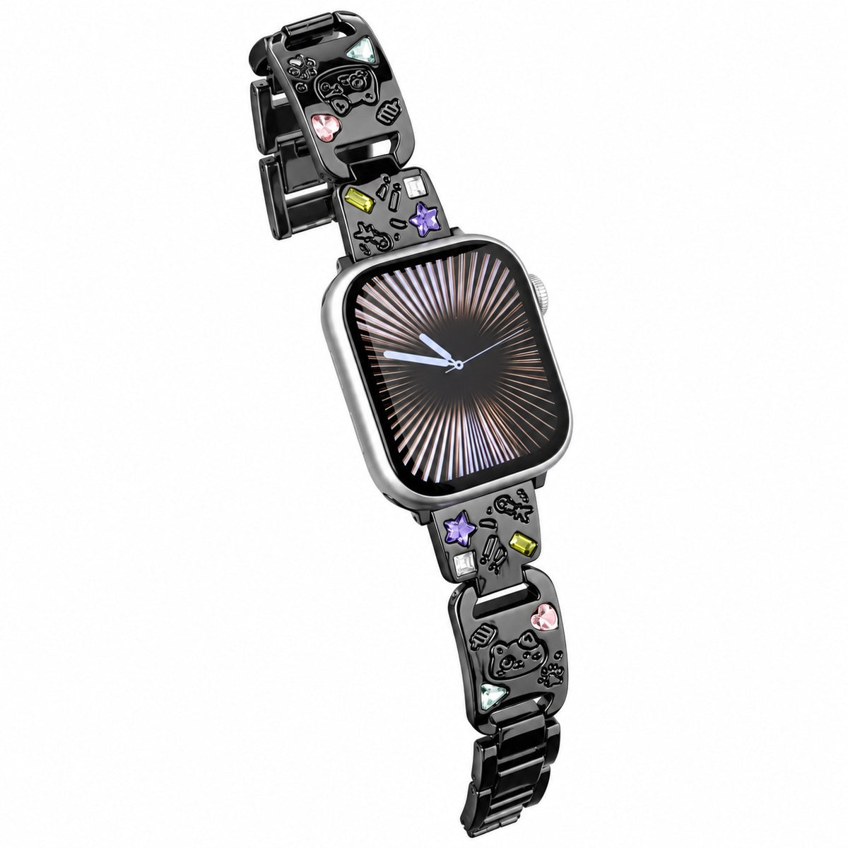 Crystal Cat Charm Metal Band for Apple Watch