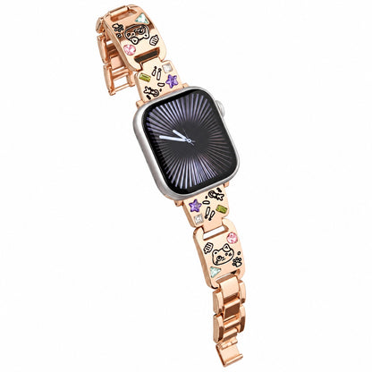 Crystal Cat Charm Metal Band for Apple Watch