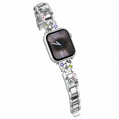 Crystal Cat Charm Metal Band for Apple Watch