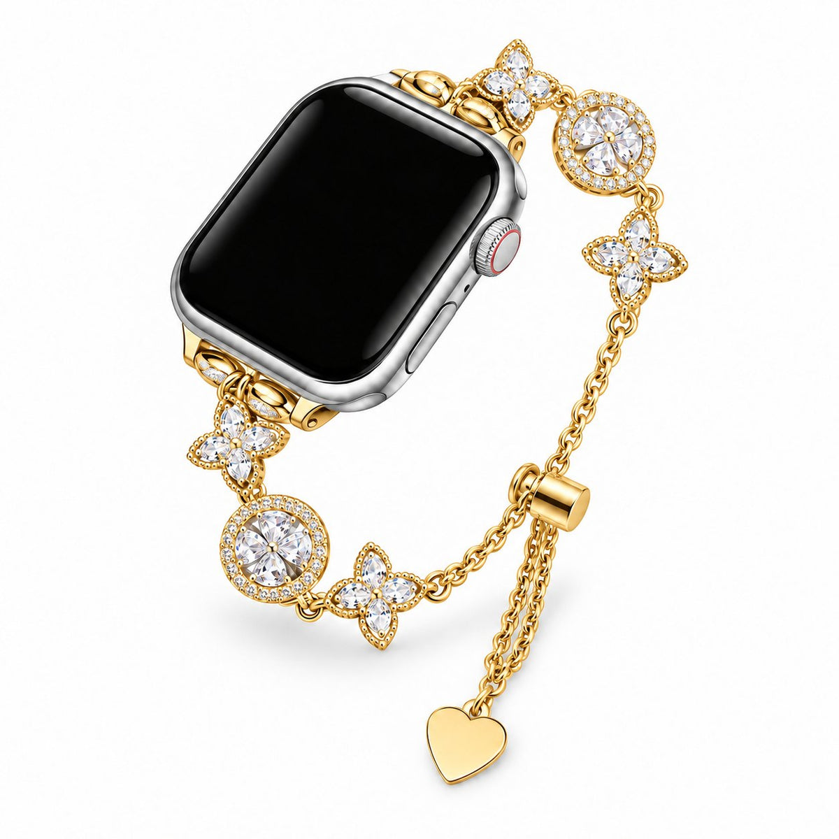 Crystal Flower Charm Bracelet Band for Apple Watch